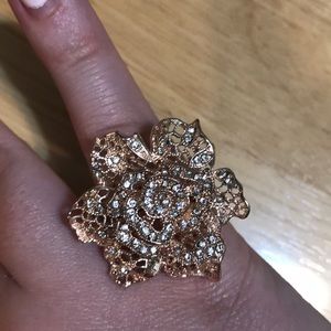 Rose gold flower ring size 9